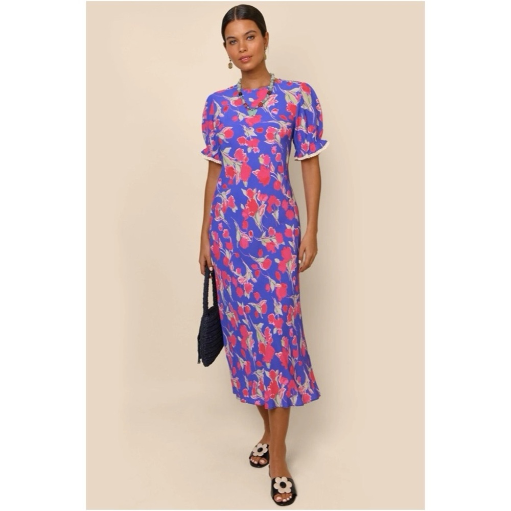 NEW RIXO Venice Midi Dress Floral